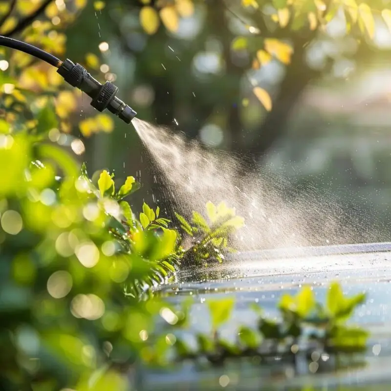 Power washing service in action, showcasing a professional cleaning a home exterior