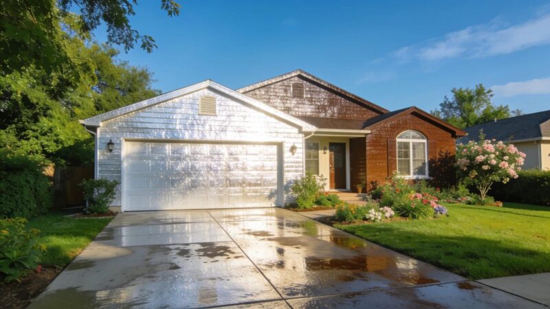 Clean house exterior showcasing enhanced curb appeal after washing